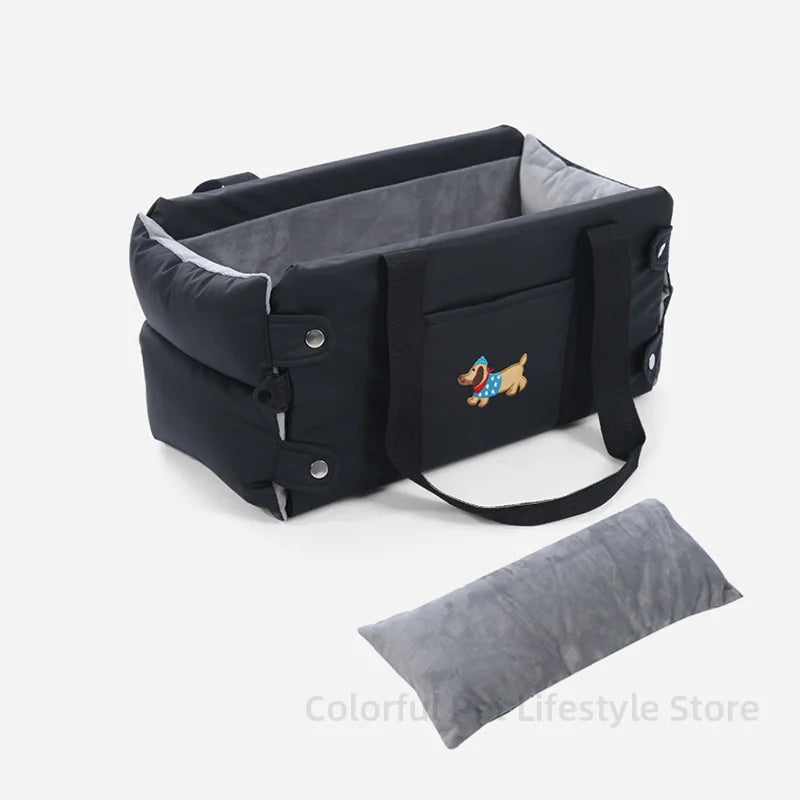 Puppy Dog Car Seat Travel Central Control PU Leather Pet Carrier for Small Dogs Chihuahua Cats Car Transport Dog Accessories