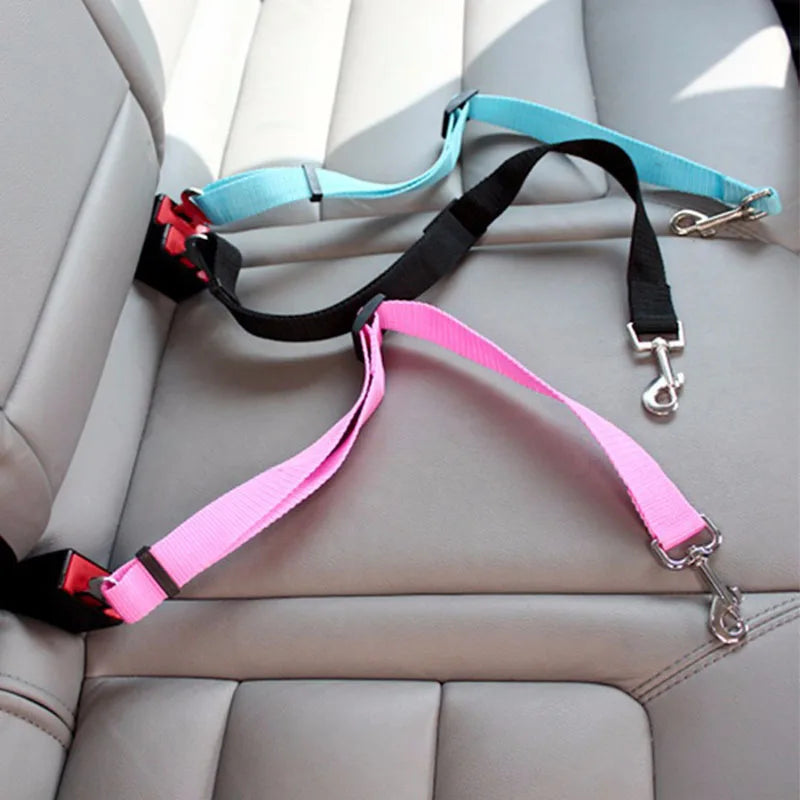 Pet Car Seat Belt Harness – Adjustable Safety Clip for Dogs & Cats