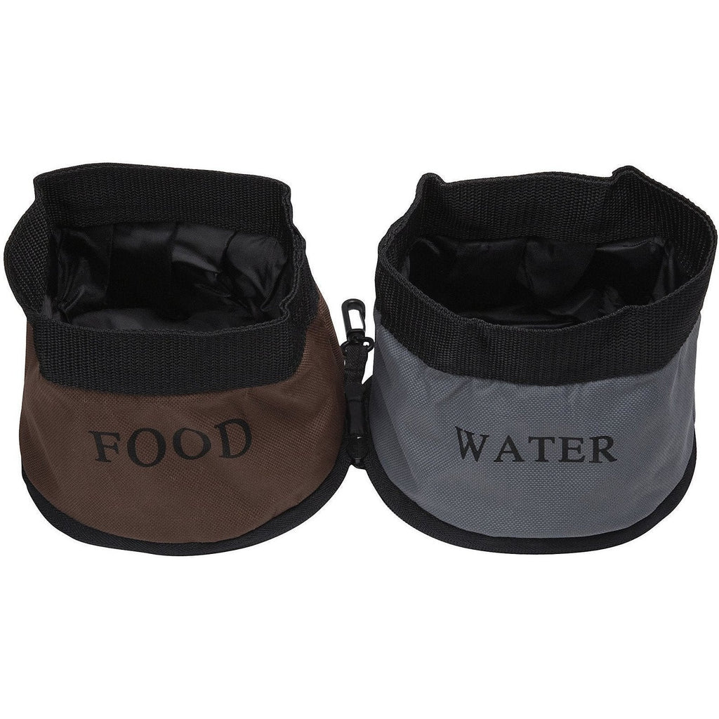 Pet Life ® 'Dual Folding' Food and Water Collapsible Pet Travel Cat and Dog Bowl